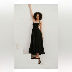 Free People Taking Sides maxi dress in black size Large NWT